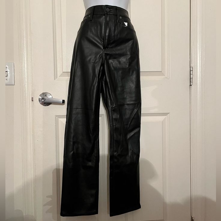 Gap Faux Leather Pants Sz: 8r Never Worn, Still Has The Tag Attached Fleece Lined Waistband - Any Questions Feel Free To Ask! - Comes From A Smoke Free And Pet Free Home! - Offers Welcome! Gap High Rise Pants For Fall, Straight Leg Faux Leather Pants With Belt Loops, Faux Leather Straight Leg Pants With Belt Loops, Wide Leg Leather Pants For Going Out, Chic Gap Bottoms For Fall, Chic Straight Pants By Gap, Faux Leather Pants With Belt Loops, Gap Wide Leg Fall Pants, Gap Wide Leg Pants For Fall