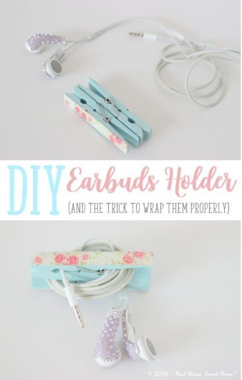 diy earbuds holder and the trick to wrap them properly with cord ends