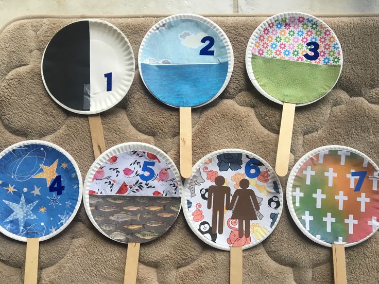 paper plates with different designs and numbers on them