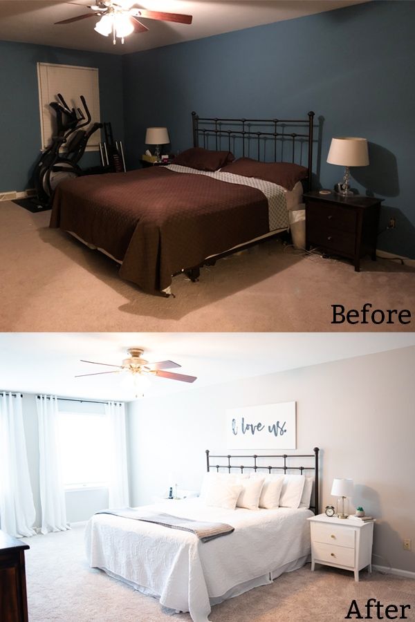 before and after pictures of a bedroom makeover