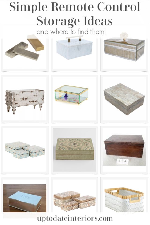 some different types of storage boxes with the words simple remote control storage ideas and where to find them