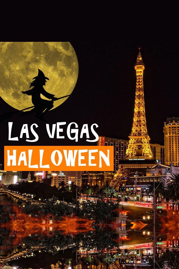 the eiffel tower in las vegas is lit up for halloween