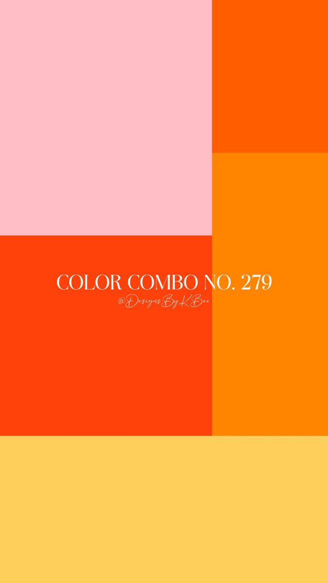 an orange, pink and yellow color scheme with the words color combo no 2789