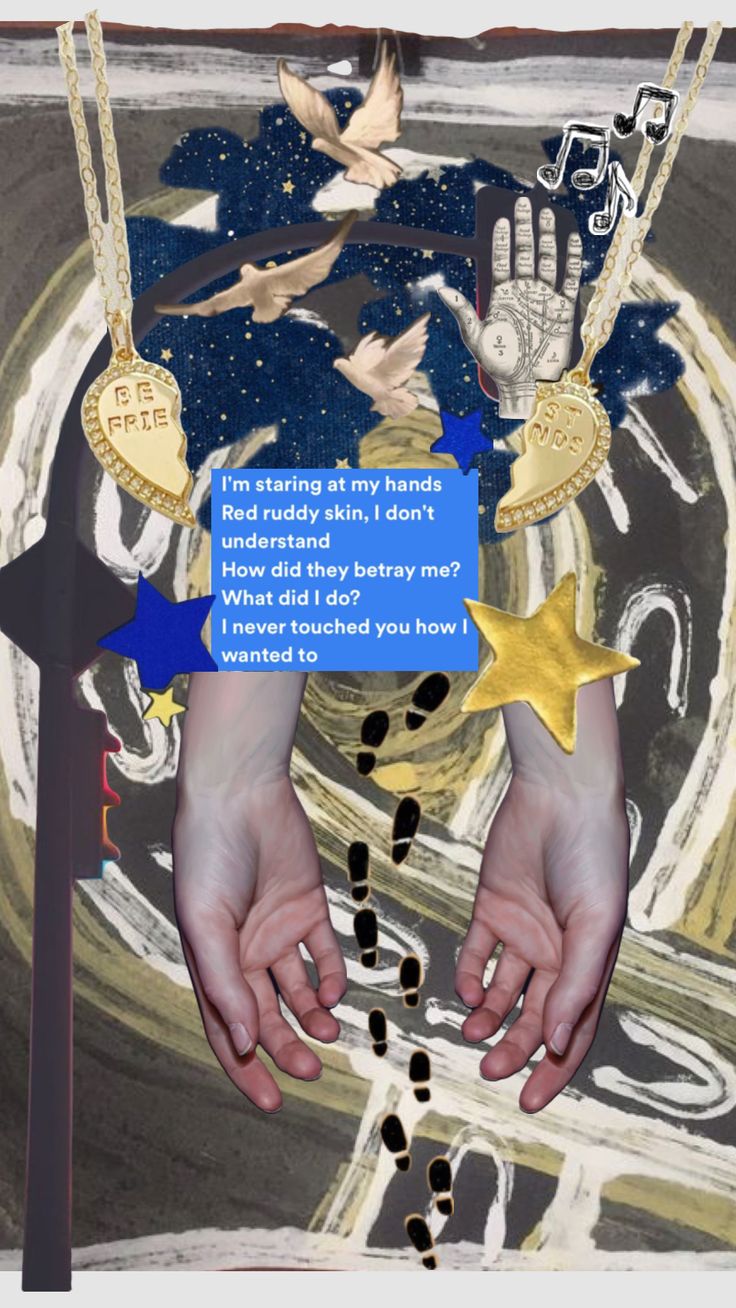 two hands are shown with gold and blue stars in the background, as if they were surrounded by other symbols