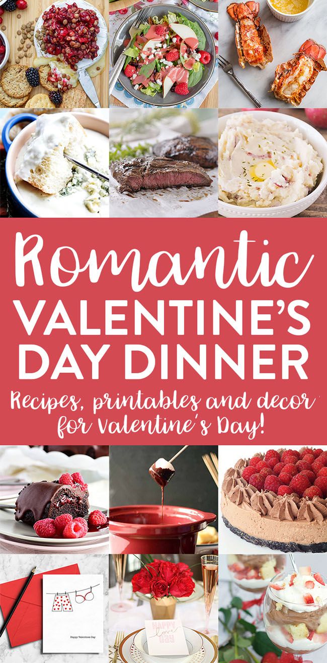 romantic valentine's day dinner recipe, printables and decor for valentine's day