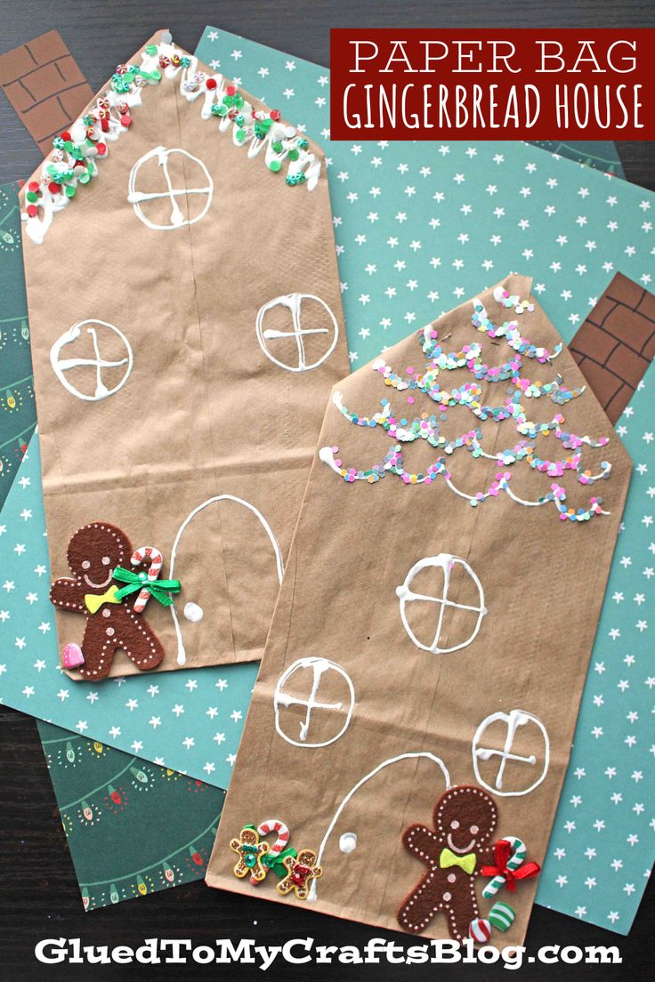 paper bag gingerbread house craft for kids