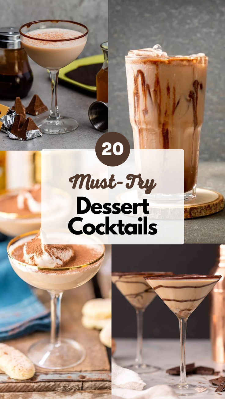 Dessert Cocktails Drinks Alcohol Recipes Sweet, Dark Drinks Alcohol, Easy Dessert Drinks, Easy Dessert Cocktails, Desert Drinks Alcohol, Alcoholic Dessert Drinks, Yummy Mixed Drinks Alcohol, Unique Drinks Ideas, Sweet Cocktails Recipes