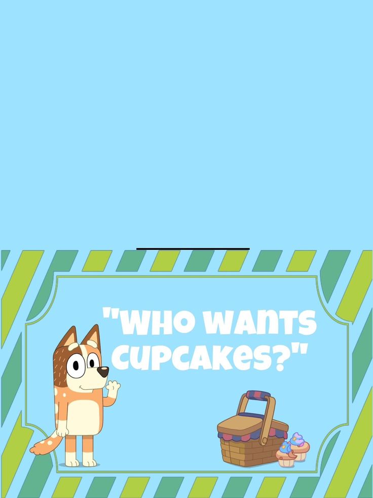 an image of a cartoon cat with the caption who wants cupcakes?