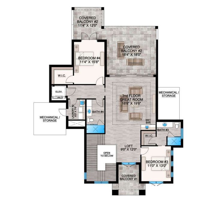 the floor plan for a two bedroom apartment with an attached bathroom and living room area