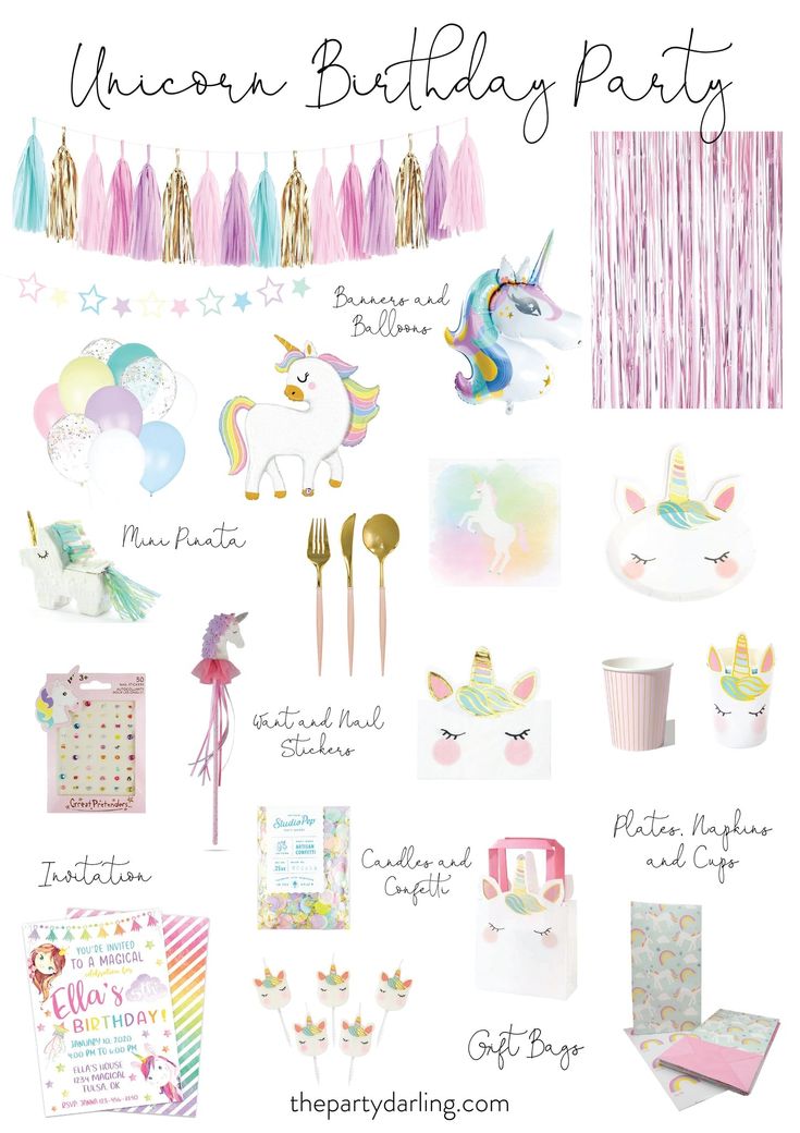 unicorn birthday party supplies and decorations