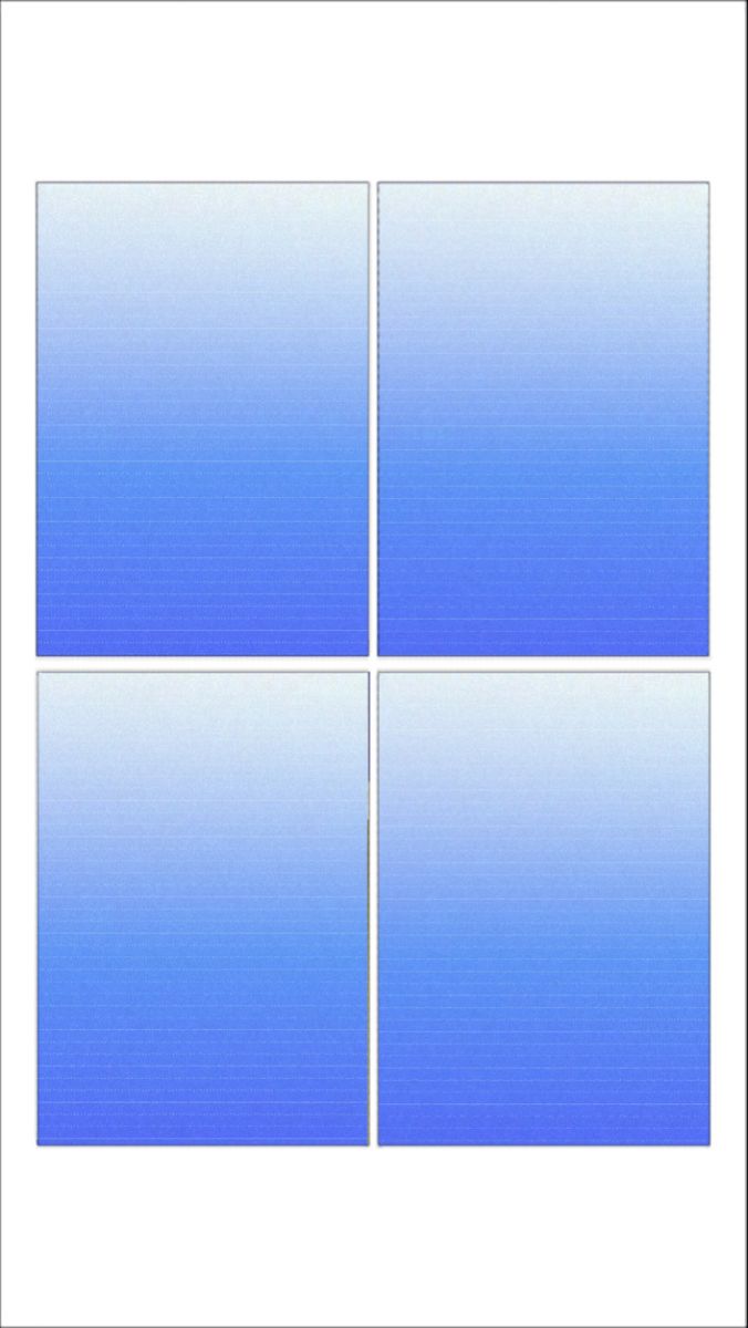 four squares are arranged in the shape of rectangles with blue hues on them