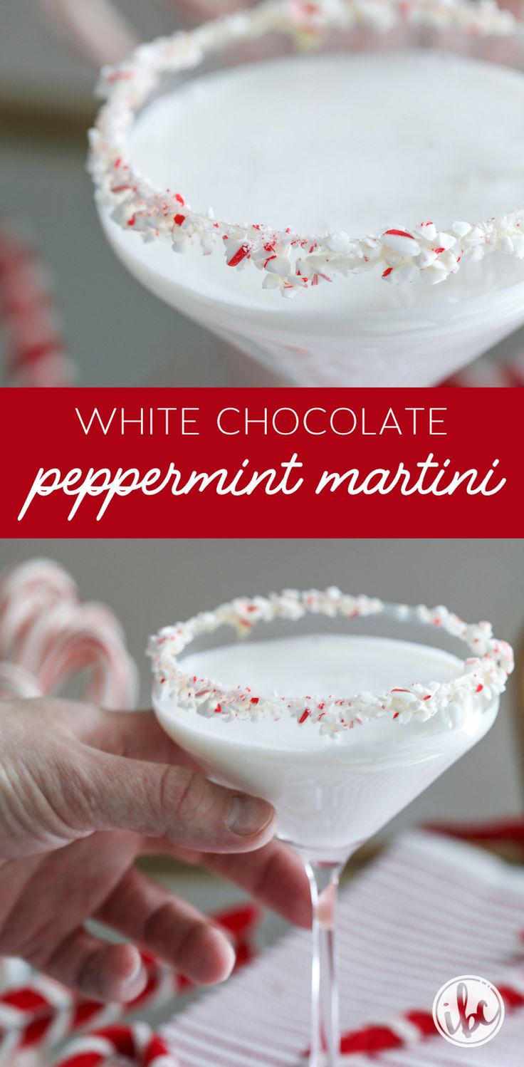 This White Chocolate Peppermint Martini makes delicious holiday cocktail. #christmas #cocktail #martini #recipe #peppermint #whitechocolate via @inspiredbycharm Birthday Beverages, Chocolate Peppermint Martini, Peppermint Martini Recipe, Peppermint Vodka, White Chocolate Syrup, Peppermint Martini, Cocktail Christmas, White Chocolate Liqueur, White Chocolate Peppermint