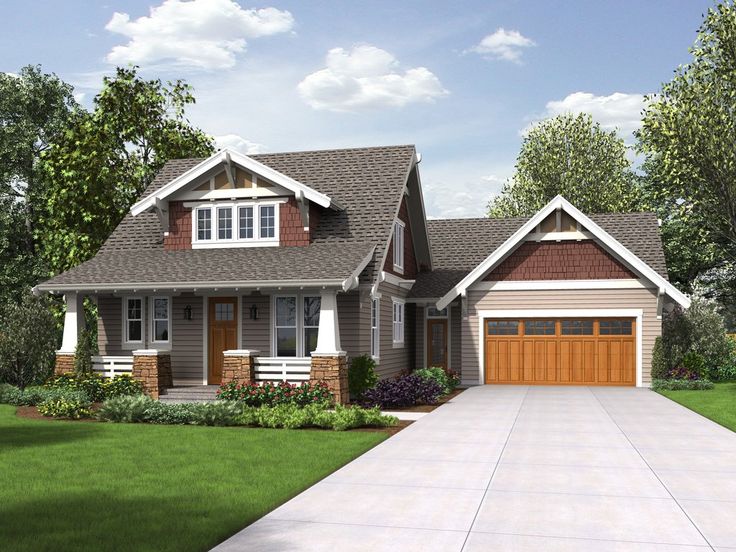 this is an artist's rendering of these craftsman - style home plans