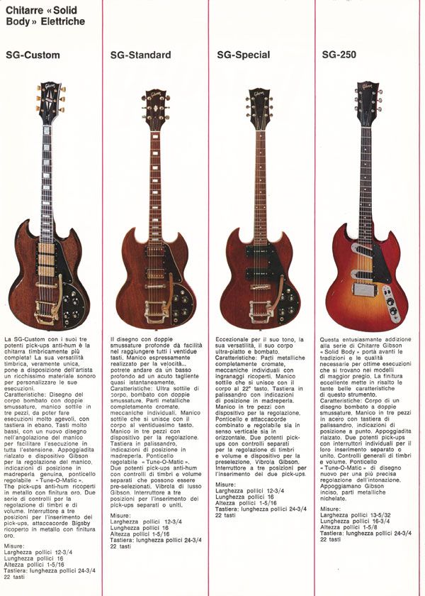 four guitars are shown in three different styles