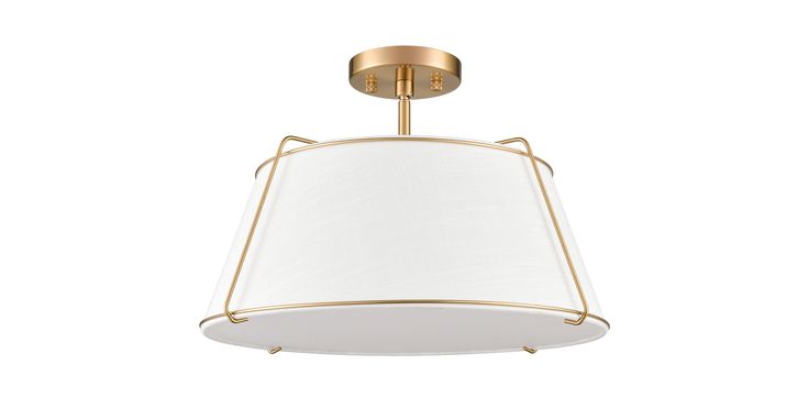 a light fixture with a white shade on it