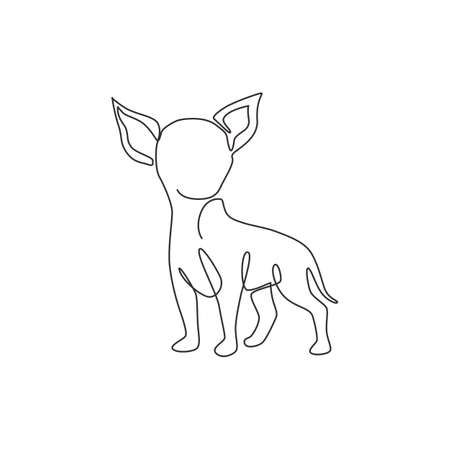 an outline drawing of a chihuahua dog