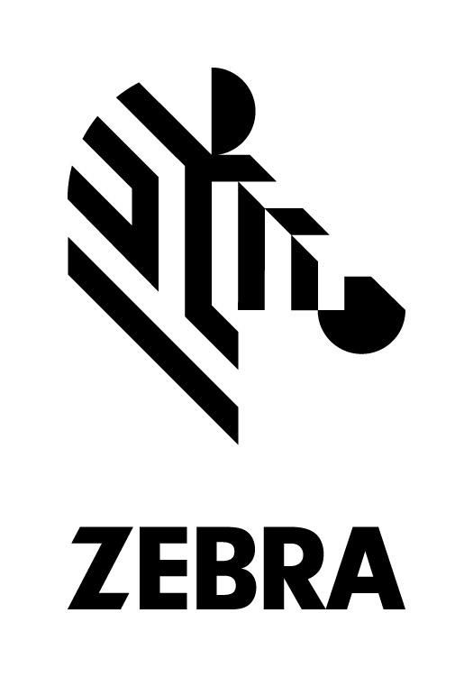 the zebra logo is black and white with an abstract design on it's side