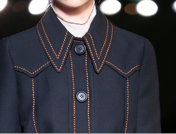 18 Inspiring Ideas And Tips For Topstitching - Dream. Cut. Sew Ancient Futurism, Prada Blazer, Dress References, Stylists Aprons, Menswear Details, Sewing Details, Complimentary Color Scheme, Chanel Suit, Space Invaders