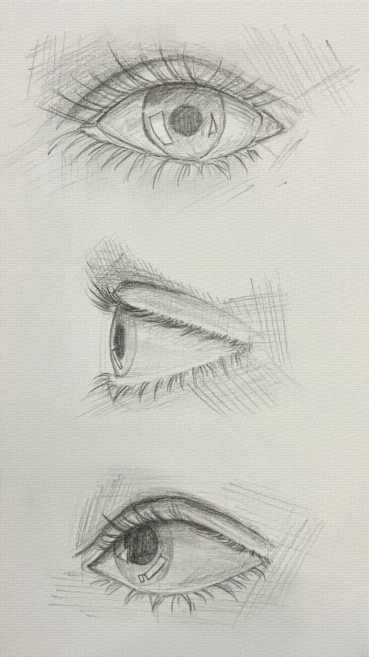 three different types of eyes are shown in this drawing