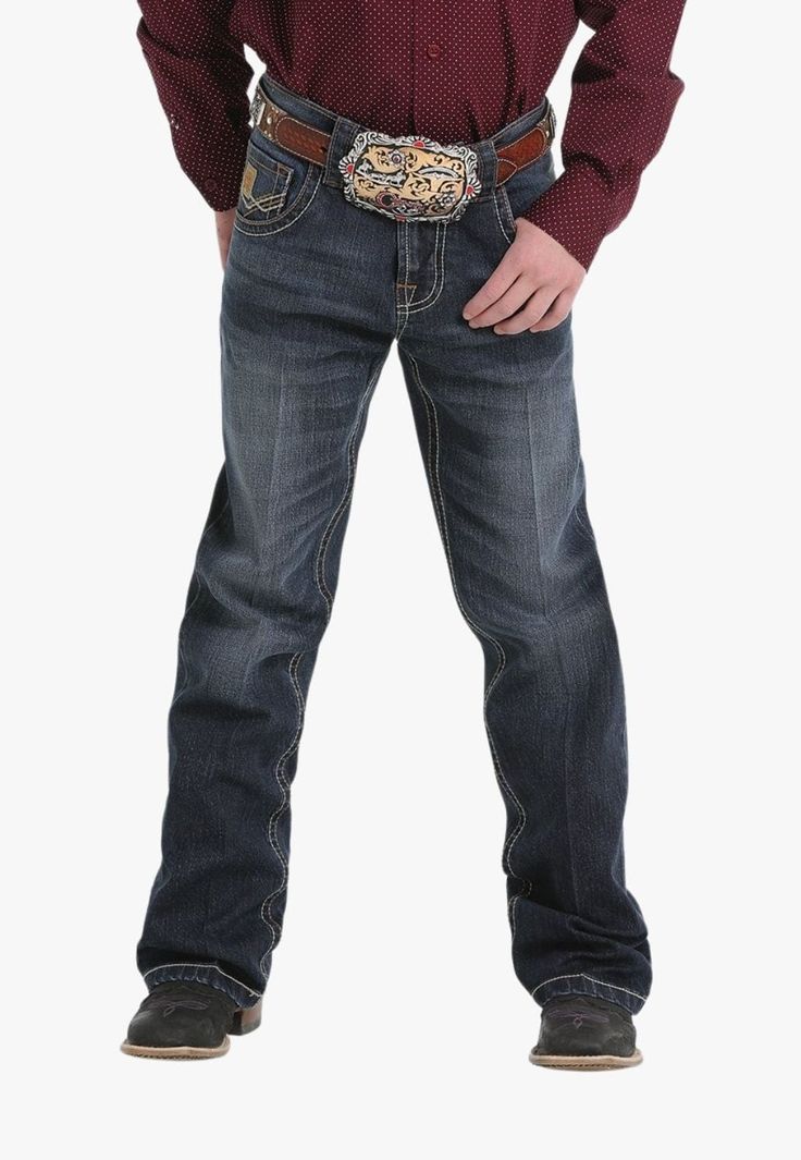 Cinch CLOTHING-Boys Jeans Cinch Boys Youth Relaxed Fit Jean Cinch Jeans, Copper Hardware, Western Jeans, Casual Outerwear, Boys Jeans, Relaxed Fit Jeans, Mens Activewear, Dark Wash Jeans, Boys Shirts