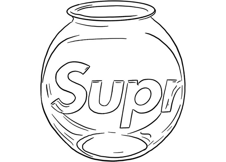 a fish bowl with the word sup in it