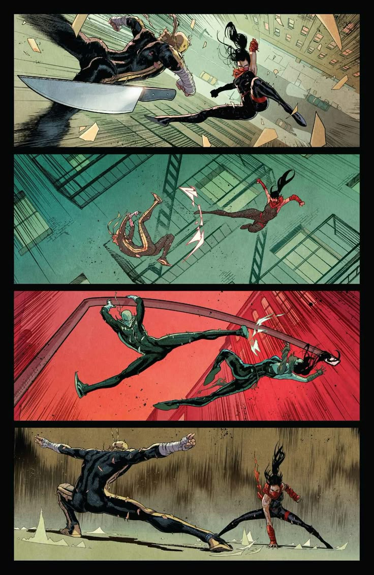 an image of comic book pages showing different scenes