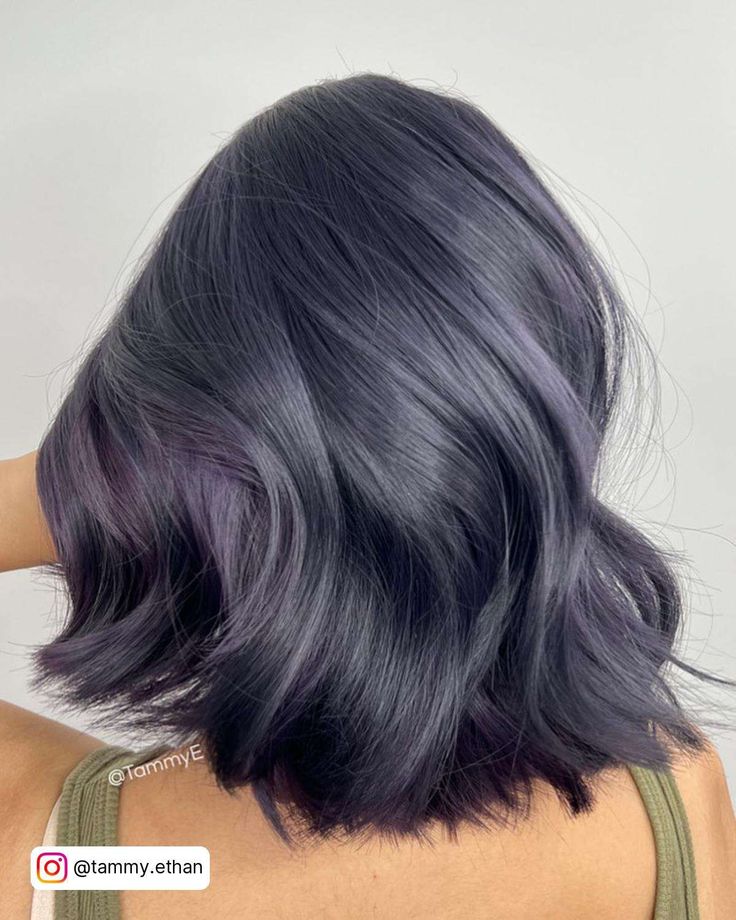 Grey Hair With Purple, Grey Hair With Purple Highlights, Deep Violet Hair, Hair With Purple Highlights, Charcoal Grey Hair, Silver Lavender Hair, Lavender Grey Hair, Hair With Purple, Purple Grey Hair