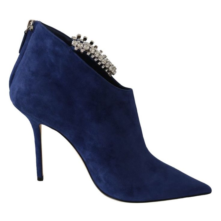 Immerse In The Elegance Of Jimmy Choo With These Stunning Pop Blue ‘Blaize 100’ Heeled Boots, Perfect For Adding A Touch Of Glamour To Any Ensemble. Crafted With Premium 100% Suede Leather And Featuring A Dazzling Crystal Strap, These Boots Are Guaranteed To Turn Heads. The Convenient Zipper Closure Ensures A Snug And Comfortable Fit, While The Exquisite 10 Cm / 4-Inch Heel Provides Just The Right Amount Of Lift. Complete With Original Tags, Dustbag, And Shoe Box, They’re Brand New And Waiting T Blue Leather Boots, Jimmy Choo Boots, Dolce And Gabbana Blue, Suede Leather Boots, High Heel Boots Ankle, Leather Boots Women, Jimmy Choo Shoes, Suede Ankle Boots, Blue Suede