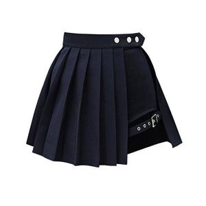 Punk Style High Waist Skort For Spring, Edgy Pleated Skirt Bottoms, Punk High Waist Skort For Spring, Edgy Fitted Skirt For School, High Waist Punk Skort For Spring, High Waist Punk Skort For Summer, Punk Style Short Skirt For Summer, Edgy Mini Skirt For School, Punk Style Pleated Mini Bottoms