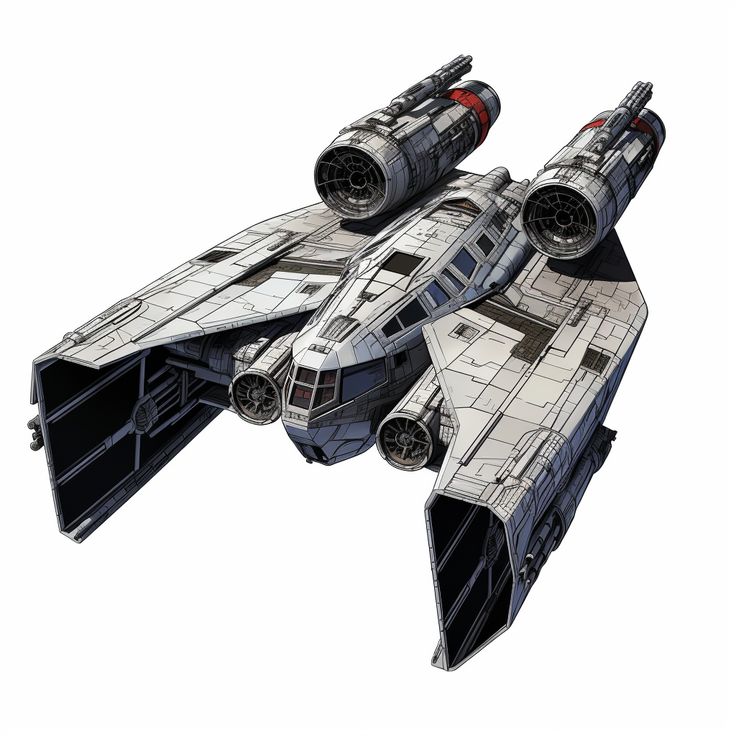 an image of a star wars ship flying in the air