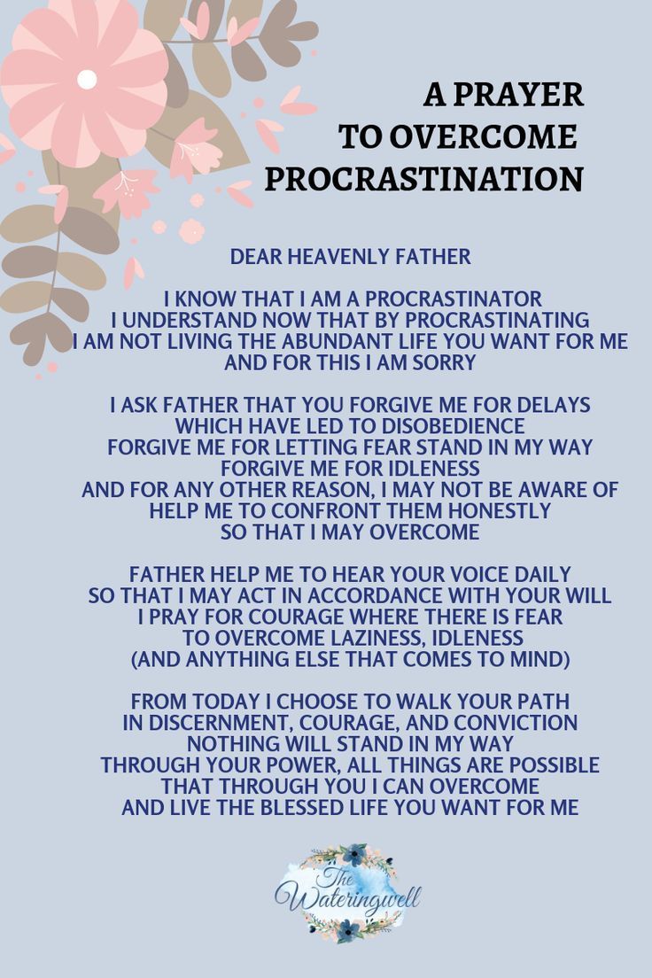 a poem written in blue and pink with flowers on the bottom, which reads prayer to overcome