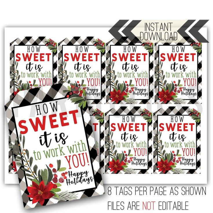 christmas printables for hot choc's and happy holidays are displayed on black and white checkered paper