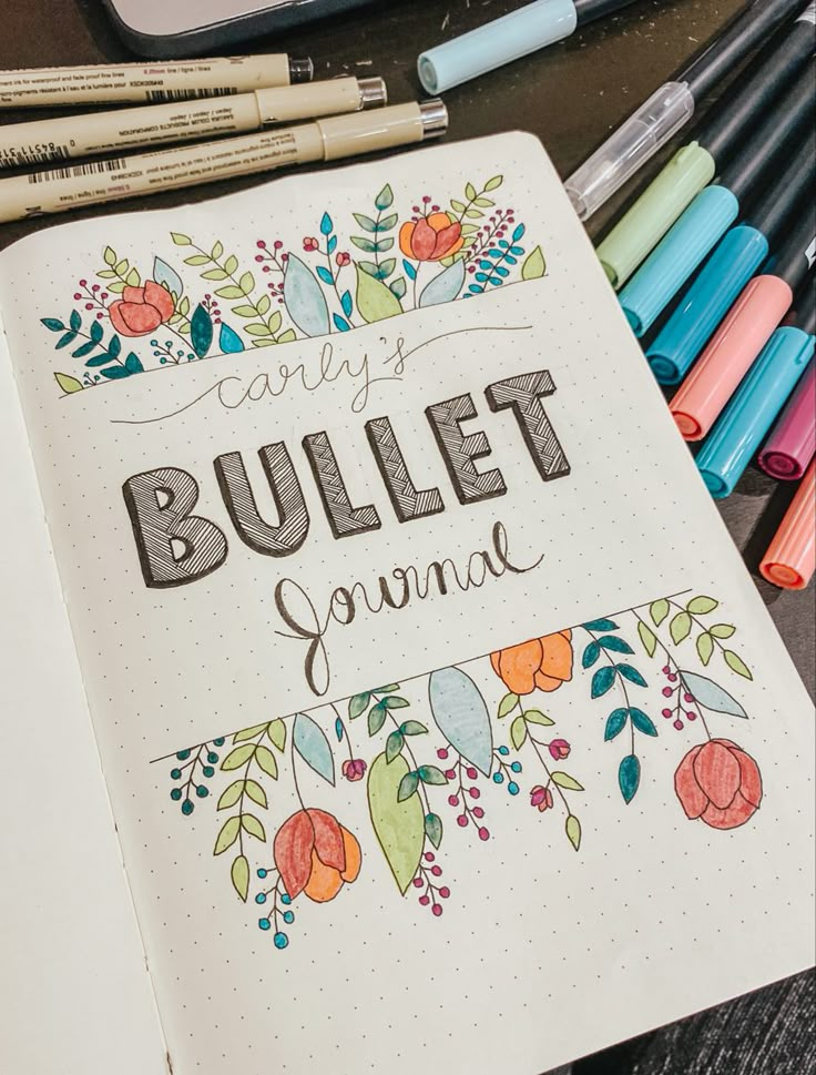 Journal Title Page, Bullet Journal 2023, Bullet Journal Title Page, Bullet Journal First Page, Bullet Journal Titles, Journal 2023, Bullet Journal Work, Bullet Journal Ideas Templates, Creating A Bullet Journal