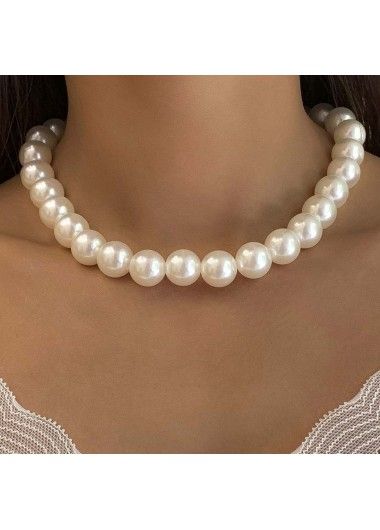 Color:White;Package Contents:1 X Necklace;Occasion:Work; Chic White Pearl Jewelry, Chic White Choker Jewelry, Chic White Necklace With Clavicle Chain, Chic White Clavicle Chain Necklace, White Pearl Chain Jewelry For Party, Trendy White Pearl Choker Necklace, Trendy White Pearl Necklace For Party, Trendy White Pearl Clavicle Necklace, Trendy White Pearl Clavicle Chain Necklace