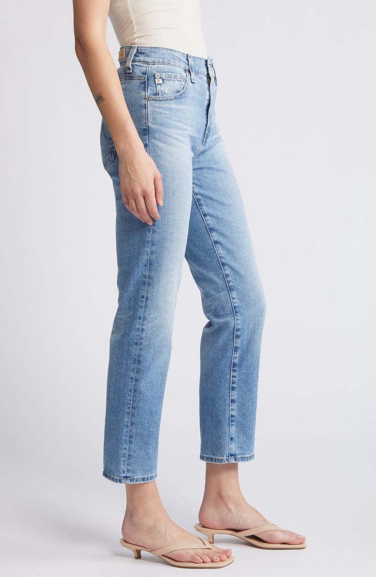 With a light wash and lived-in whiskering, these slim-cut straight-leg jeans made from premium Japanese stretch denim grant you instant cool status. 27 1/2" inseam; 14 1/2" leg opening; 10 1/2" front rise; 15" back rise (size 29) Zip fly with button closure Five-pocket style 98% cotton, 2% elastane Machine wash, tumble dry Imported Classic Light Wash Cropped Jeans With Straight Hem, Classic Light Wash Cropped Jeans With Five Pockets, Classic Light Wash Straight Cropped Jeans, Classic Mid-rise Cropped Jeans In Faded Color, Classic Faded Mid-rise Cropped Jeans, Classic Straight Light Wash Cropped Jeans, Classic Light Wash Tapered Cropped Jeans, Classic Light Wash Straight Fit Cropped Jeans, Classic Straight Fit Light Wash Cropped Jeans