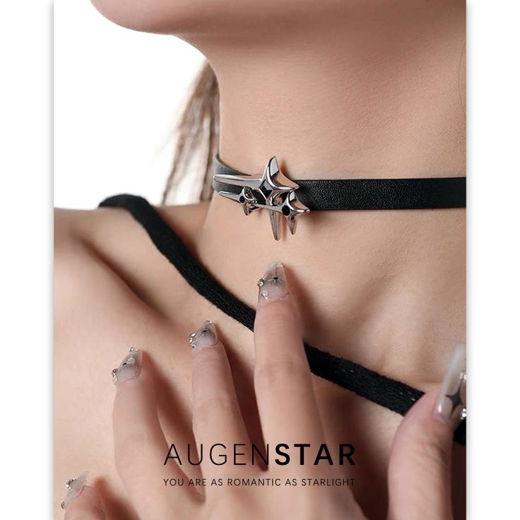 Add a touch of edgy sophistication to your look with our Punk Four Pointed Star Necklace. Crafted with exquisite attention to detail, this necklace features a unique four pointed star design that will elevate any outfit. Stand out from the crowd with this exclusive piece. Punk Style Star Charm Jewelry As Gift, Punk Star-shaped Necklace For Parties, Punk Style Star Shaped Metal Necklace, Edgy Star Charm Jewelry As A Gift, Trendy Black Necklaces For Alternative Fashion, Edgy Black Necklaces For Cosplay, Edgy Black Necklace For Cosplay, Edgy Adjustable Star-shaped Jewelry, Adjustable Edgy Star Jewelry