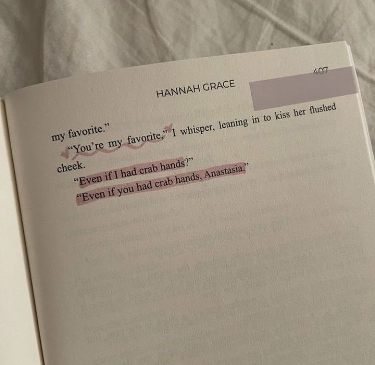 an open book with some type of writing on it's page and the words hannah grace written in cursive font