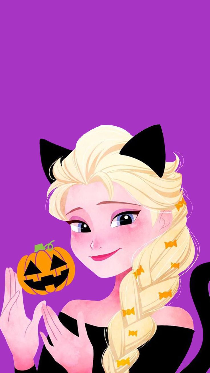 a drawing of a girl holding a jack - o'- lantern in her hand