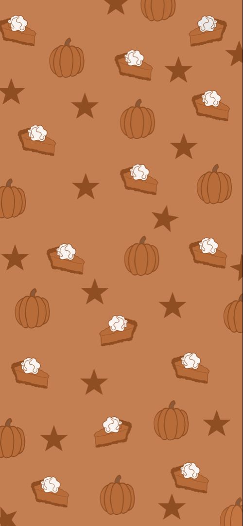 pumpkins and stars on a brown background