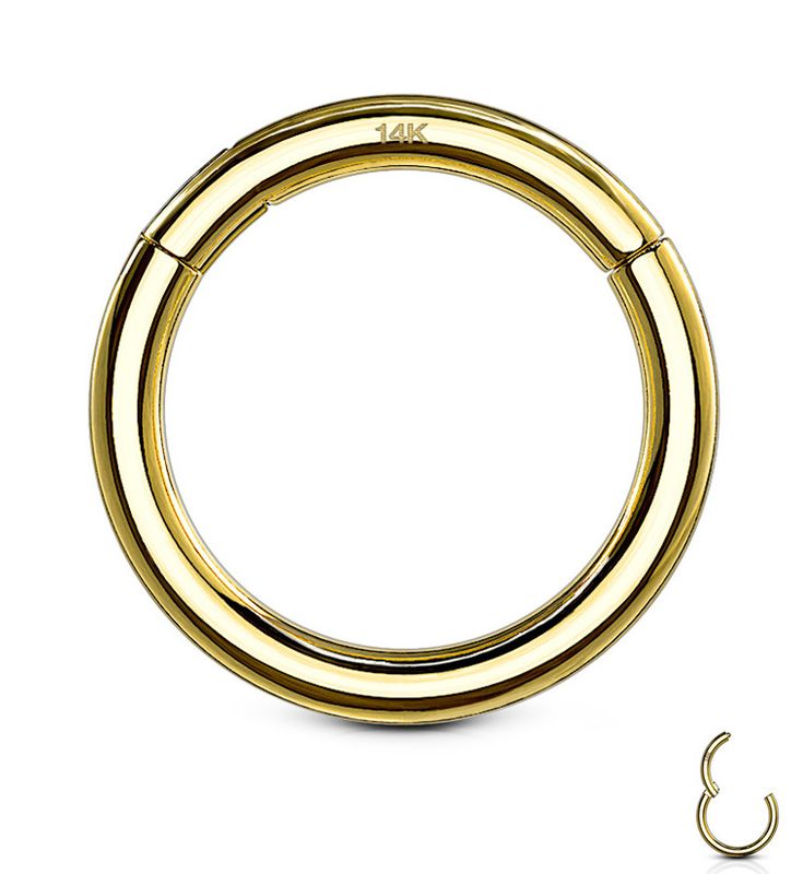 14kt Gold Hinged Segment Ring 14k Yellow Gold Round Septum Ring, Gold Stackable Septum Ring, 14k Yellow Gold Stackable Septum Ring, Hypoallergenic 14k Yellow Gold Septum Ring, Pc Shop, Ear Tapers, Gold Body Jewellery, Cartilage Piercings, Fake Plugs