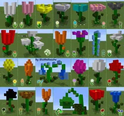 several different types of flowers and plants in minecraft