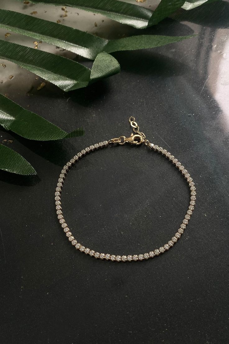 "ITEM DETAILS ❆All our jewelry are hand made with Love. ❆Material: 14K Gold ( 585). ❆Available colors: Gold, Rose Gold, White Gold. ❆Available Sizes: Look Size Option (Contact for different sizes) ❆Each item is made to order ❆ DO YOU LIKE THIS BRACELET? ❆ You can get more information about it below but if you have any questions, just click the \"Message Sergen Vural \" button and I will be very happy to hear from you ☺ PACKAGING ❆Comes ready to gift in a beautiful jewelry box. ❆It comes with a s Bracelet White Gold, Gold Tennis Bracelet, Gold Armband, Gold Jewelry Earrings, Gold Bracelets, Shell Bracelet, Gold Christmas, Bracelet Gold, Tennis Bracelet