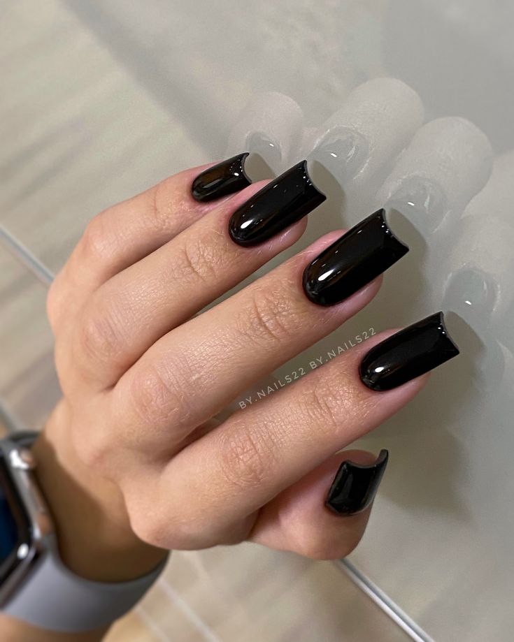 Nail Length, Oval Nails, Pretty Acrylic Nails, Types Of Nails, Short Acrylic Nails, Square Nails, Long Acrylic Nails, Black Nails, French Nails