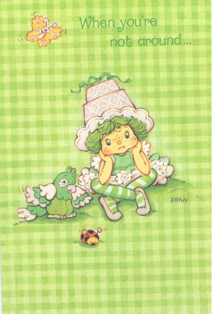 Vintage Kenner / American Greetings Strawberry Shortcake Greeting Card - Lime Chiffon & Parfait Parrot Lime Chiffon Strawberry Shortcake, Lime Chiffon, Berry Shortcake, Strawberry Shortcake Cartoon, Strawberry Shortcake Characters, Strawberry Shortcake Doll, Vintage Strawberry Shortcake, Vintage Strawberry, 80s Cartoons