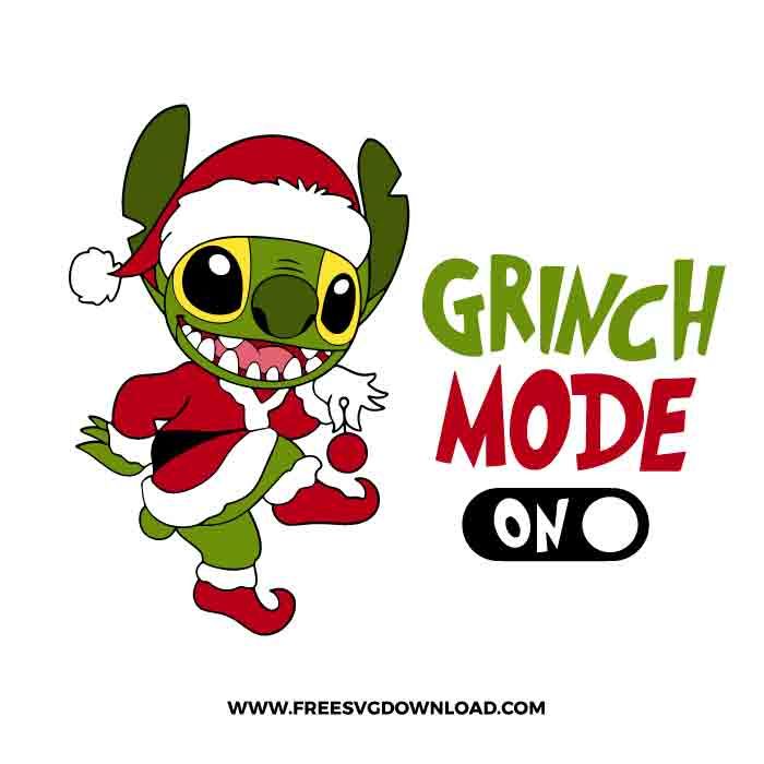 a cartoon character wearing a santa hat and holding a christmas ornament with the words grin mode on it