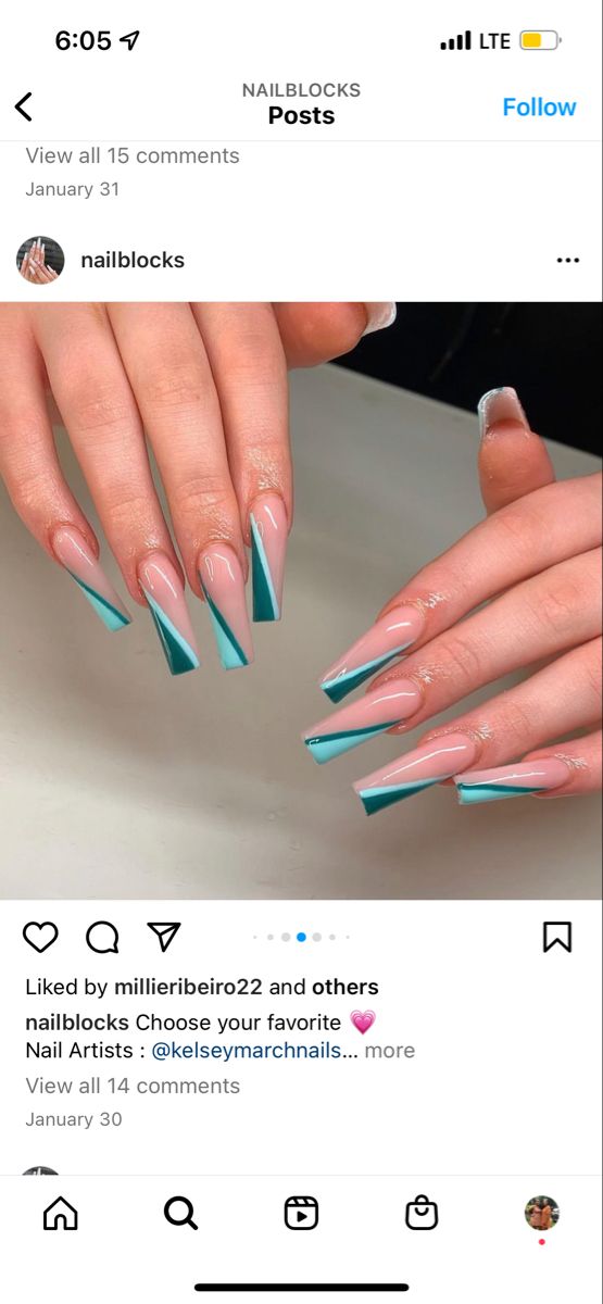 Diagonal French Tip Nails, French Tip Nails, Nail Tips, Nails, Blue