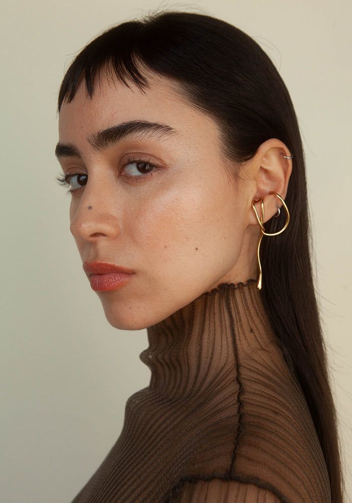 Materials: Brass Drop Length: 2.75" Origin: Los Angeles See More: Shop the entire collection River Pebbles, Sculptural Jewelry, Wax Casting, Accessories Brand, Made Jewelry, Lost Wax Casting, Layered Jewelry, Lost Wax, Single Earring