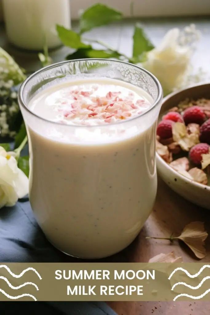 a bowl of fruit next to a glass of milk