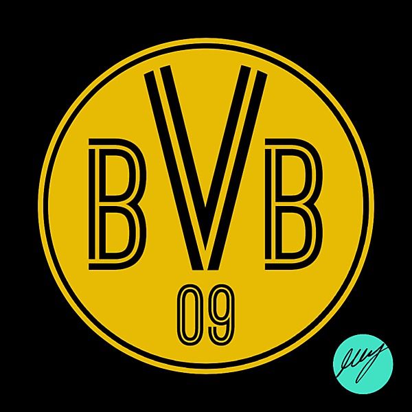 a black and yellow logo with the word bvb in it's center