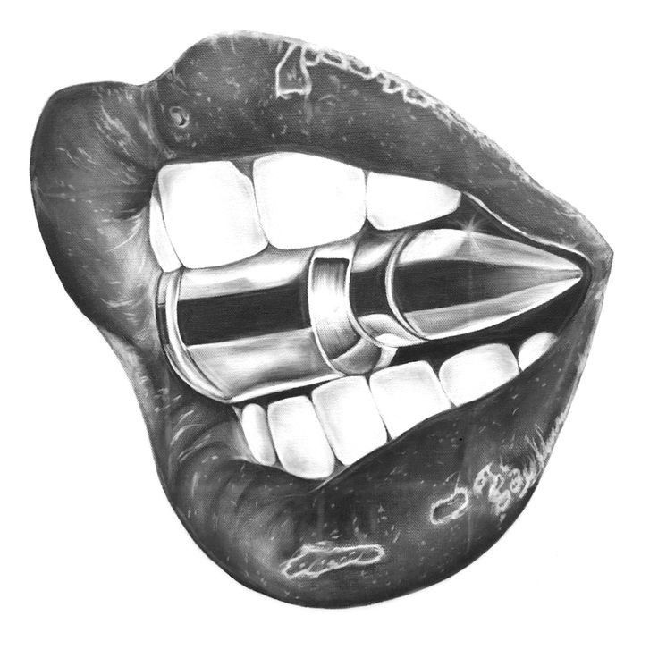 Bullet Tattoo Design, Bite Tattoo Ideas, Zombie Bite Tattoo, Lip Print Tattoos, Bite Tattoo, Bullet Drawing, Lips Tattoos, Guys With Tattoos, Bullet Tattoo